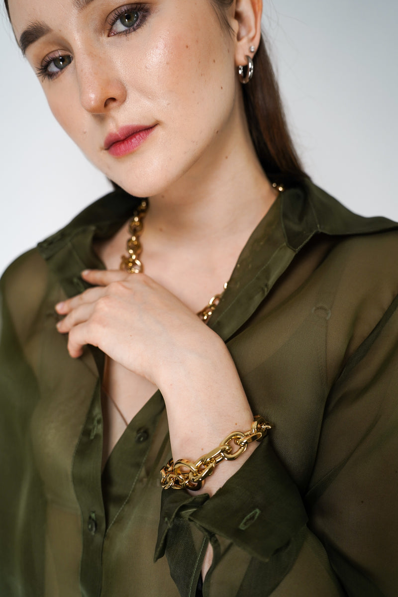 Fabiana Filippi Eco Brass Diamond Chain Bracelet in Gold Vancouver. Shop Online or in Store.