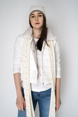 Lorena Antoniazzi Cable Knit Cashmere Blend Toque in Off-White Vancouver. Shop Online or in Store.