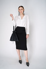 Dorothee Schumacher Punto Milano Pencil Skirt in Black Vancouver. Shop Online or in Store.