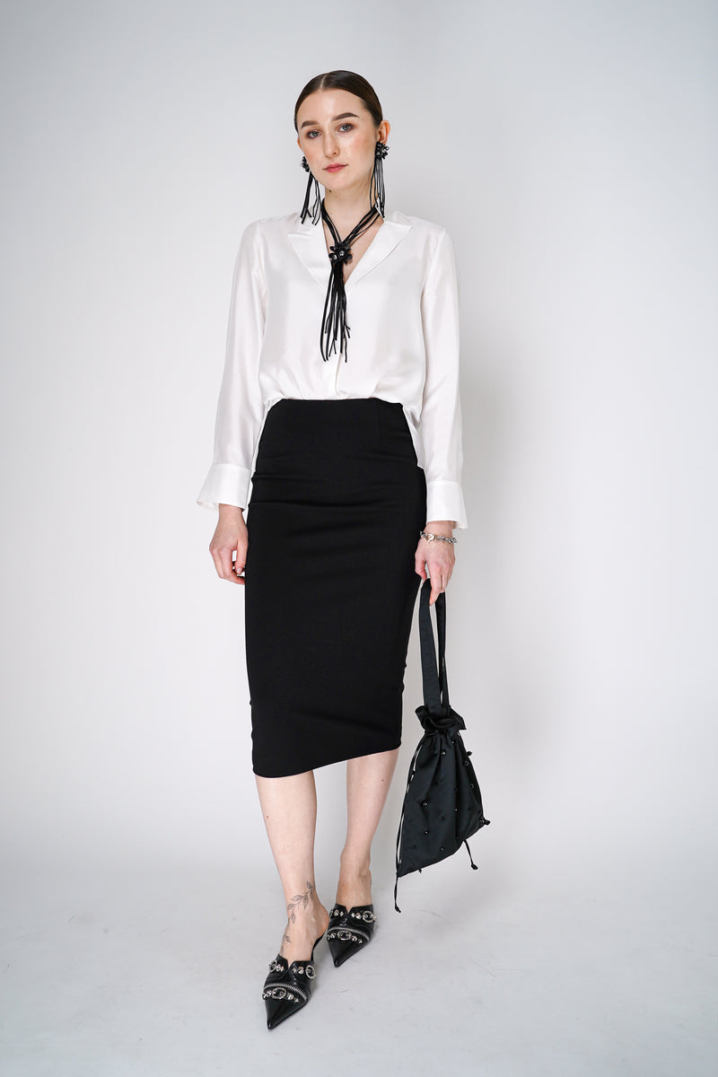 Dorothee Schumacher Trench it Up Silk Blouse in White Vancouver. Shop Online or in Store.