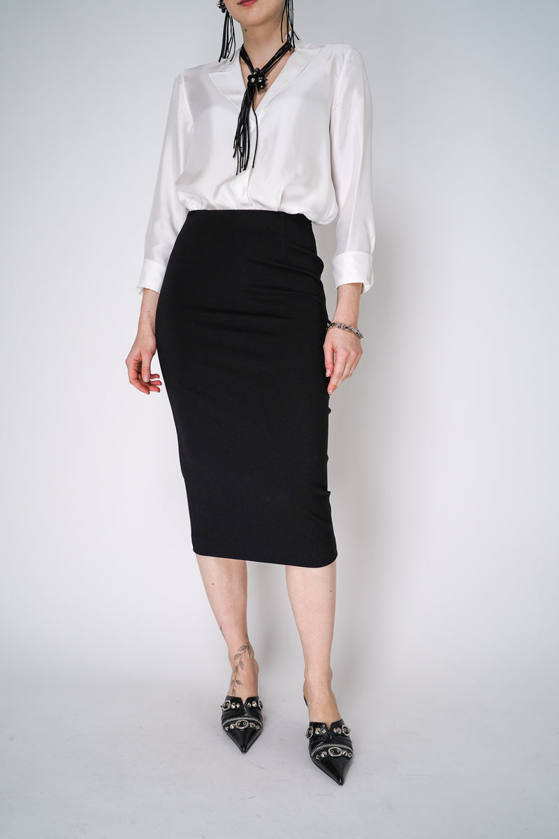 Dorothee Schumacher Punto Milano Pencil Skirt in Black Vancouver. Shop Online or in Store.