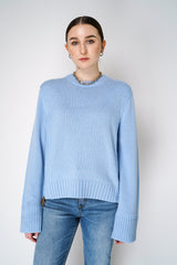 Dorothee Schumacher Cashmere Blend Knitted Pullover with Decorative Zipper Details in Blue Bell Vancouver. Shop Online or in Store.