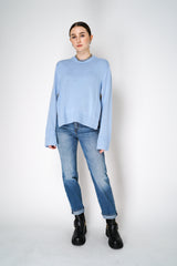 Dorothee Schumacher Cashmere Blend Knitted Pullover with Decorative Zipper Details in Blue Bell Vancouver. Shop Online or in Store.