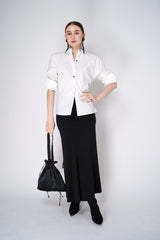 Dorothee Schumacher Fluid Drape Viscose Long Skirt in Black Vancouver. Shop Online or in Store.