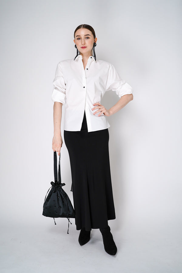 Dorothee Schumacher Fluid Drape Viscose Long Skirt in Black Vancouver. Shop Online or in Store.