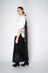 Dorothee Schumacher Fluid Drape Viscose Long Skirt in Black Vancouver. Shop Online or in Store.