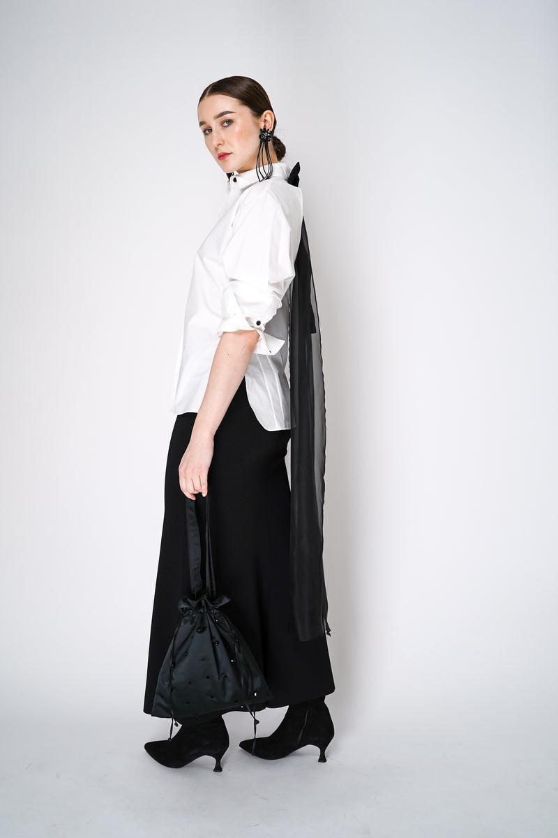 Dorothee Schumacher Fluid Drape Viscose Long Skirt in Black Vancouver. Shop Online or in Store.
