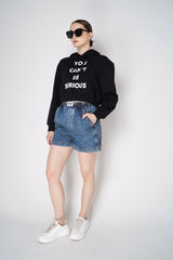 Moschino Jeans Denim Shorts with Heart Stitching Details Vancouver. Shop Online or in Store.