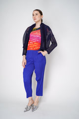 Pleats Please Issey Miyake Voyager Top in Multicolour Print Vancouver. Shop Online or in Store. 