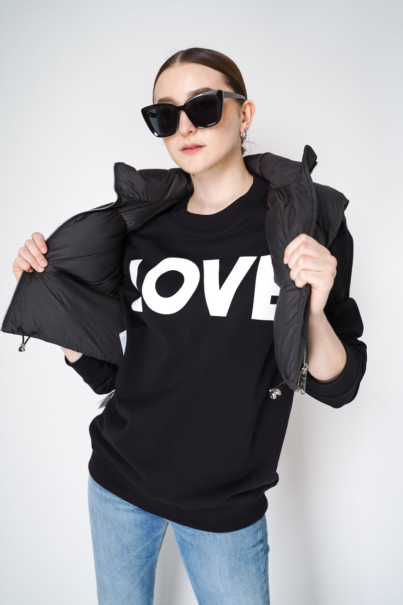 Moschino "LOVE" Organic Cotton Pullover in Black Vancouver. Shop Online or in Store. 