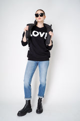 Moschino "LOVE" Organic Cotton Pullover in Black Vancouver. Shop Online or in Store. 