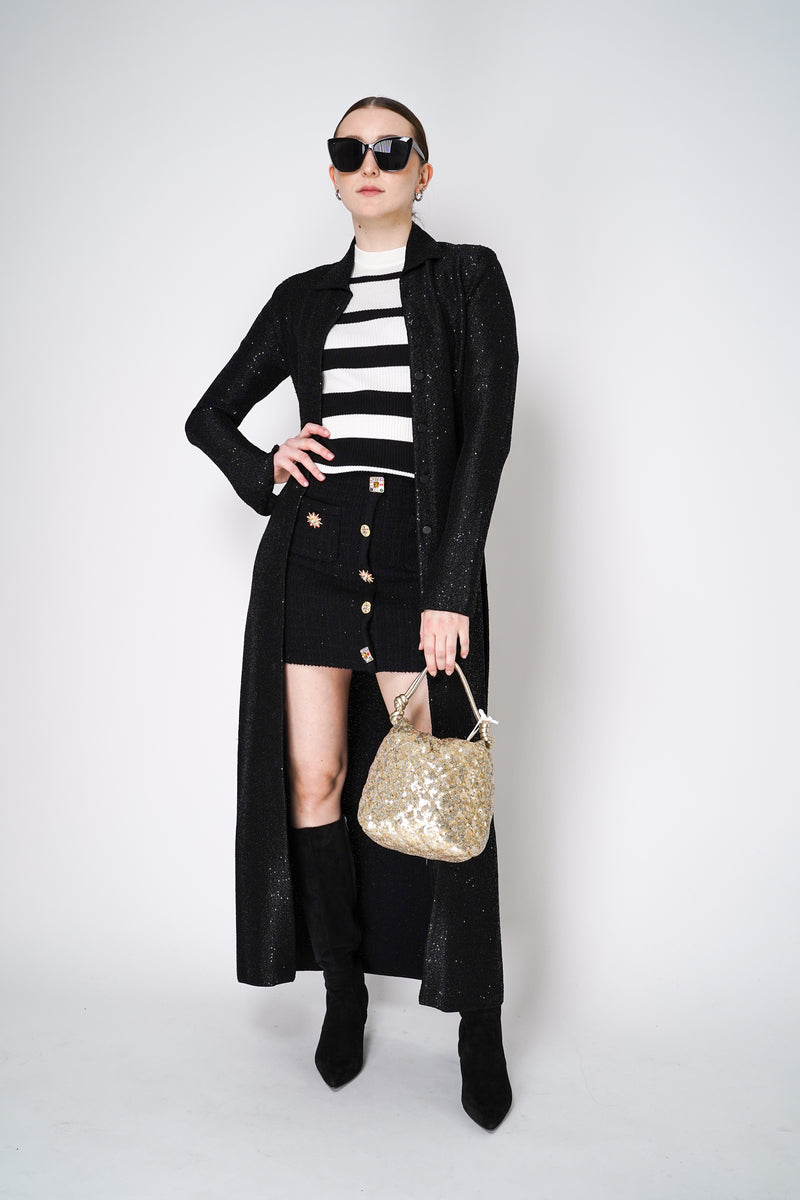 Moschino Rib Knit Top with Black and White Stripes Vancouver. Shop Online or in Store.