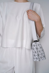 Bao Bao Issey Miyake Crystal Matte Small Hand Bag in White Vancouver. Shop Online or in Store. 