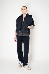 Lorena Antoniazzi High Neck Zip Vest with Knit Back in Navy Vancouver. Shop Online or in Store.