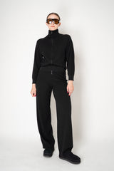 Lorena Antoniazzi Wool Cashmere Zip Jacket with Sequin Trims in Black Vancouver. Shop Online or in Store.