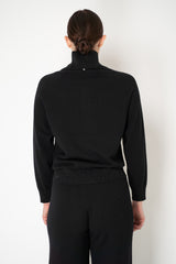 Lorena Antoniazzi Wool Cashmere Zip Jacket with Sequin Trims in Black Vancouver. Shop Online or in Store.
