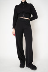 Lorena Antoniazzi Wool Cashmere Knit Pull-On Style Lounge Pants in Black Vancouver. Shop Online or in Store.