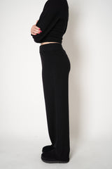 Lorena Antoniazzi Wool Cashmere Knit Pull-On Style Lounge Pants in Black Vancouver. Shop Online or in Store.