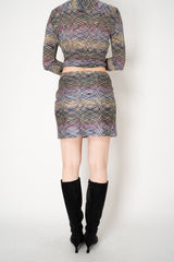 Missoni Space-Dye Viscose Lamé Mini Skirt in Multicolour Vancouver. Shop Online or in Store.
