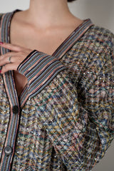 Missoni Knit Viscose Sequin Oversized Cardigan in Multicolour Print Vancouver. Shop Online or in Store.