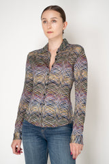 Missoni Space-Dye Viscose Lamé Button Down Blouse in Multicolour Vancouver. Shop Online or in Store.