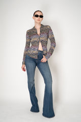 Missoni Space-Dye Viscose Lamé Button Down Blouse in Multicolour Vancouver. Shop Online or in Store.