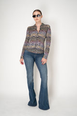 Missoni Space-Dye Viscose Lamé Button Down Blouse in Multicolour Vancouver. Shop Online or in Store.