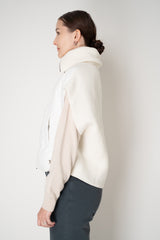 Lorena Antoniazzi High Neck Zip Vest with Knit Back in Ivory Vancouver. Shop Online or in Store.
