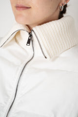 Lorena Antoniazzi High Neck Zip Vest with Knit Back in Ivory Vancouver. Shop Online or in Store.