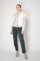 Lorena Antoniazzi High Neck Zip Vest with Knit Back in Ivory Vancouver. Shop Online or in Store.