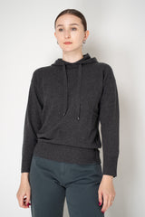 Lorena Antoniazzi Wool Cashmere Knit Hooded Pullover in Grey Vancouver. Shop Online or in Store.