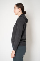 Lorena Antoniazzi Wool Cashmere Knit Hooded Pullover in Grey Vancouver. Shop Online or in Store.