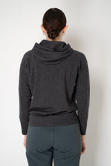 Lorena Antoniazzi Wool Cashmere Knit Hooded Pullover in Grey Vancouver. Shop Online or in Store.