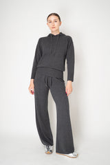 Lorena Antoniazzi Wool Cashmere Knit Hooded Pullover in Grey Vancouver. Shop Online or in Store.