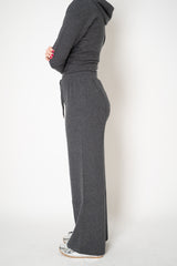 Lorena Antoniazzi Wool Cashmere Knit Pull-On Style Lounge Pants in Grey Vancouver. Shop Online or in Store.