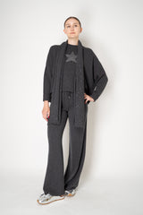 Lorena Antoniazzi Wool Cashmere Knit Crew Neck Sweater with Fuzzy Star in Grey Vancouver. Shop Online or in Store.