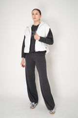 Lorena Antoniazzi Wool Cashmere Knit Crew Neck Sweater with Fuzzy Star in Grey Vancouver. Shop Online or in Store.