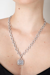 Nickho Rey Houlehan Necklace in White Rhodium with White Crystals