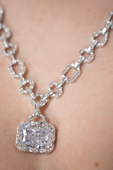 Nickho Rey Houlehan Necklace in White Rhodium with White Crystals