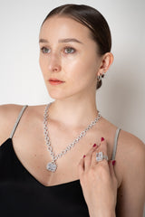 Nickho Rey Houlehan Necklace in White Rhodium with White Crystals