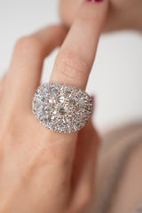 Nickho Rey Stetson Ring in White Rhodium with White Crystals