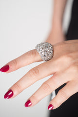 Nickho Rey Stetson Ring in White Rhodium with White Crystals