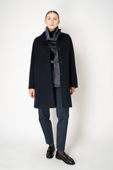 Manzoni 24 Lamb Shearling Cowl Neck Belted Pettorina in Anthracite
