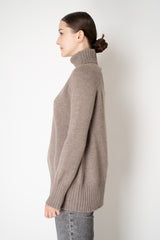 Manzoni 24 Wool Cashmere Turtleneck Sweater in Taupe