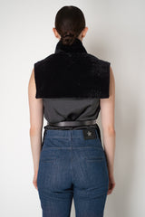 Manzoni 24 Lamb Shearling Cowl Neck Belted Pettorina in Black