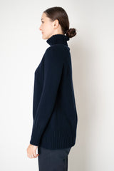 Manzoni 24 Wool Cashmere Turtleneck Sweater in Navy