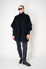 Manzoni 24 Wool Cashmere Turtleneck Sweater in Navy