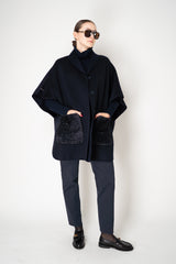 Manzoni 24 Wool Cashmere Turtleneck Sweater in Navy