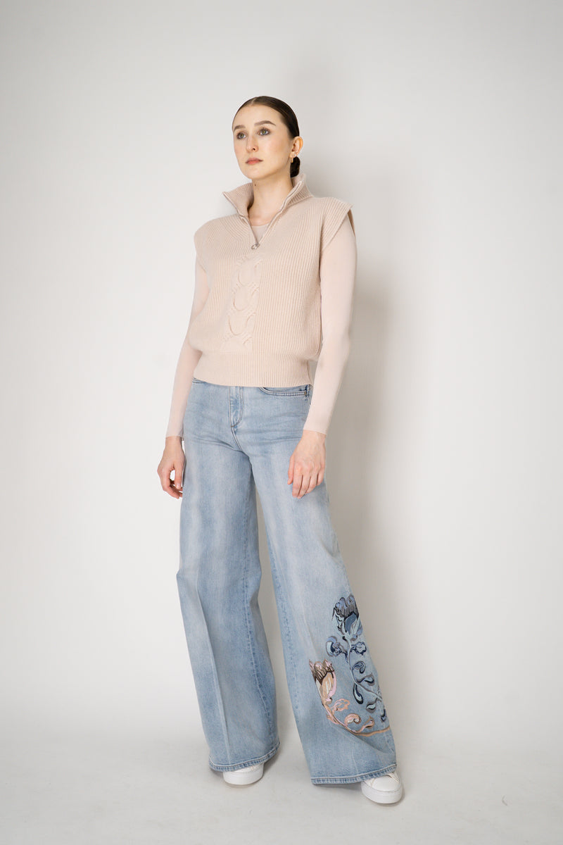 D. Exterior Wool Cashmere Stockinette Stitch Knit Vest in Light Rosewood Pink Vancouver. Shop Online or in Store.