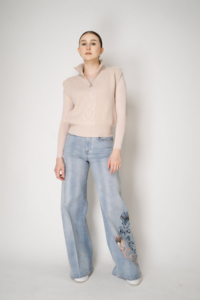D. Exterior Wool Cashmere Stockinette Stitch Knit Vest in Light Rosewood Pink Vancouver. Shop Online or in Store.